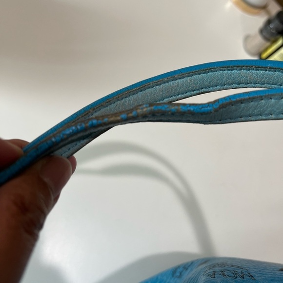 MCM BLUE VISETOS ZIPPERED SMALL TOTE BAG - Picture 4 of 16